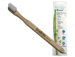 ORA22912 OraBrite Biodegradable Prepasted 32 Tuft Soft Bristle Adult Bamboo Toothbrushes